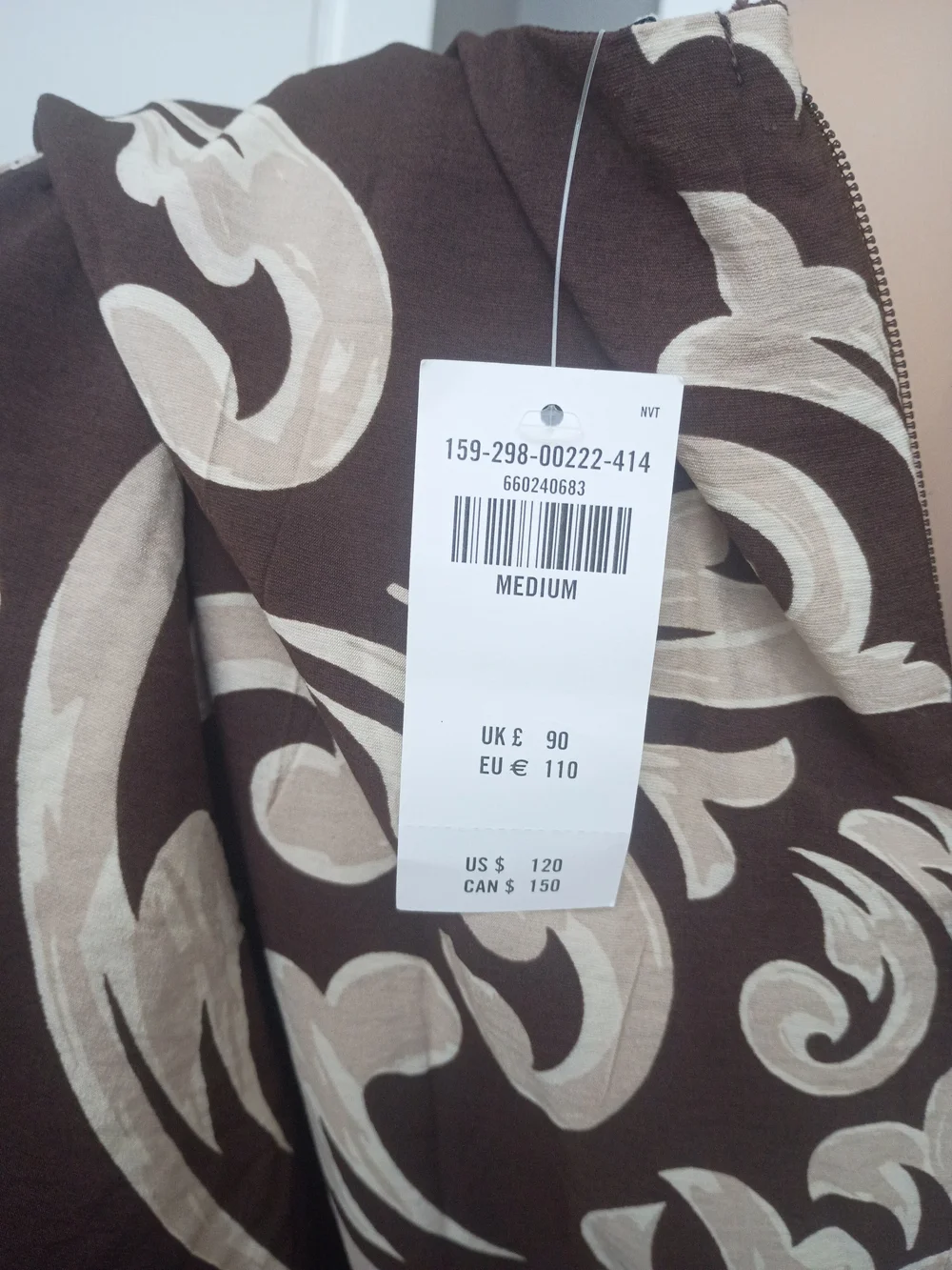 Abercrombie & Fitch Brown and Cream Cutout Maxi
